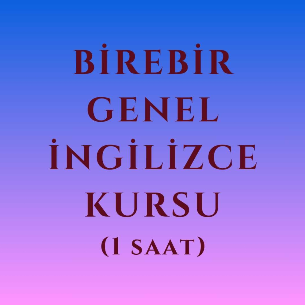 BİREBİR GENEL İNGİLİZCE KURSU (1 saat)